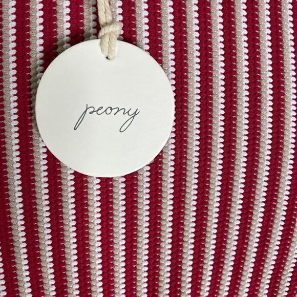 Peony Swimwear Poolside One Piece Swimsuit with Tie Red White - Picture 12 of 14